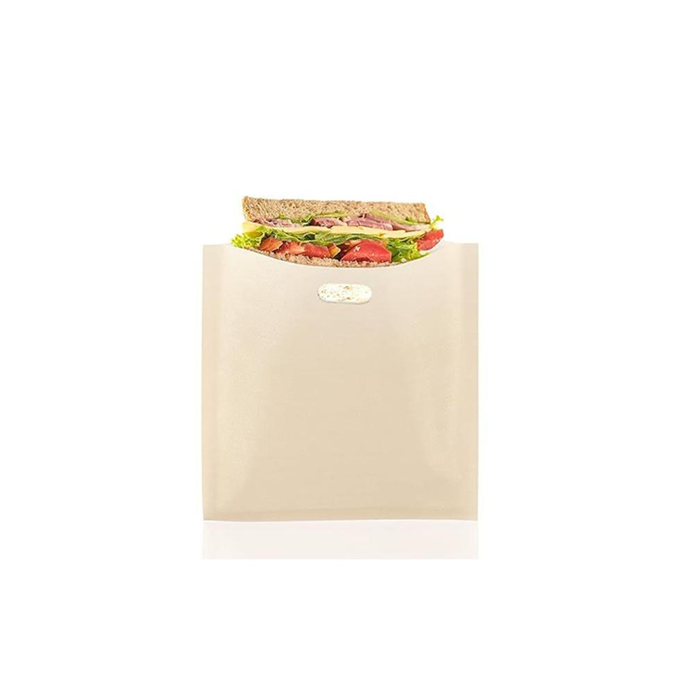 1PC Polyester Reusable Toaster Bag Snack Organizer Microwave Heating Sandwich Bags Reusable Baking Sheets Microwave Bags