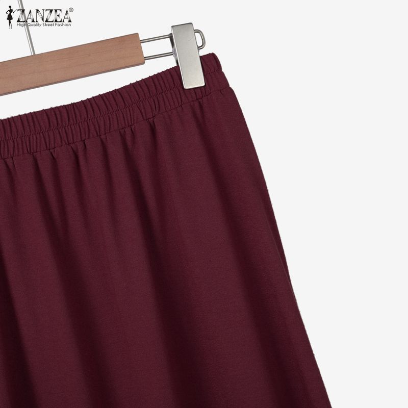 ZANZEA Women Long Sleeve Blouse and Long Skirts Muslim Two Piece Suit Sets