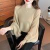 Lange Laterne Hülse Pullover Frauen Gestrickte Pullover One-wort Kragen Mode Lose Tops Herbst Elegante Casual Einfache Jumper 29305