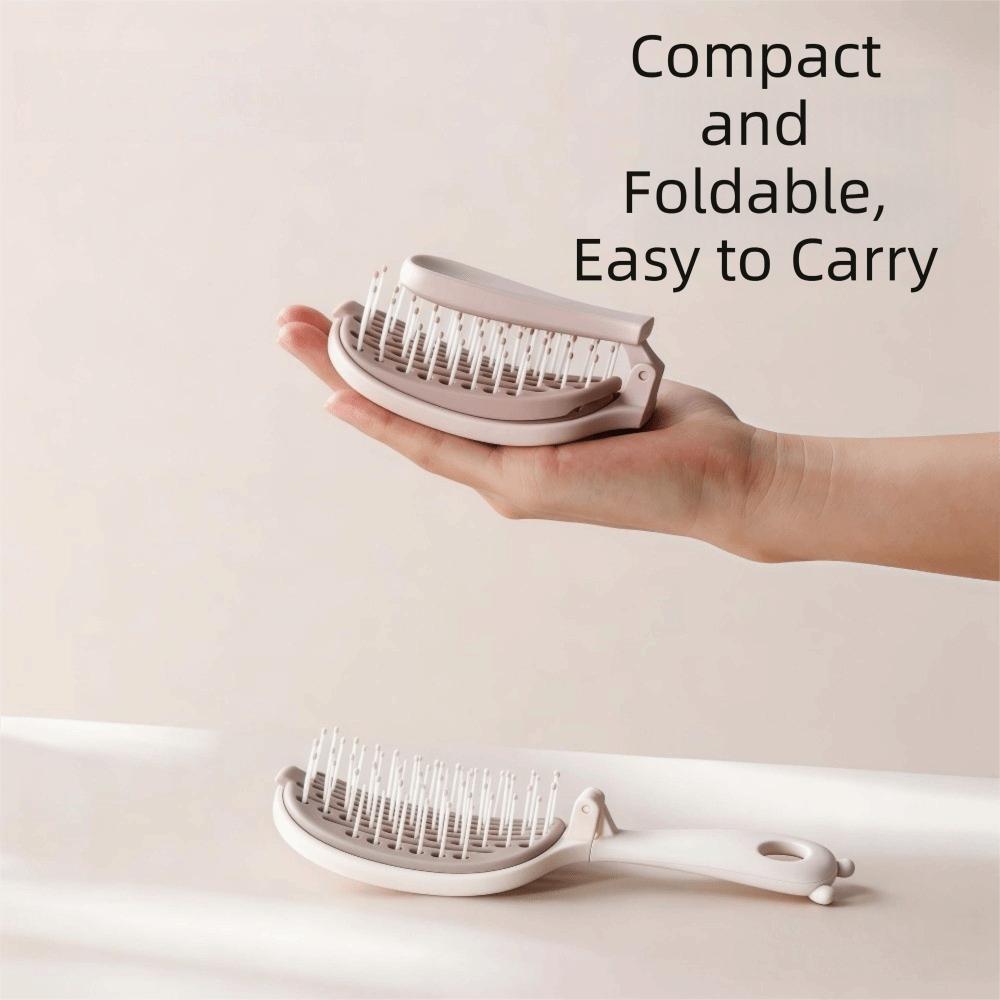 Self Clean Volumize Hair Brush Anti Static Scalp Massage Comb Foldable Massage Comb  Travel