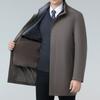 Middle-aged men's windbreaker winter mid-length dad casual cadre coat removable wool liner stand-up collar top
