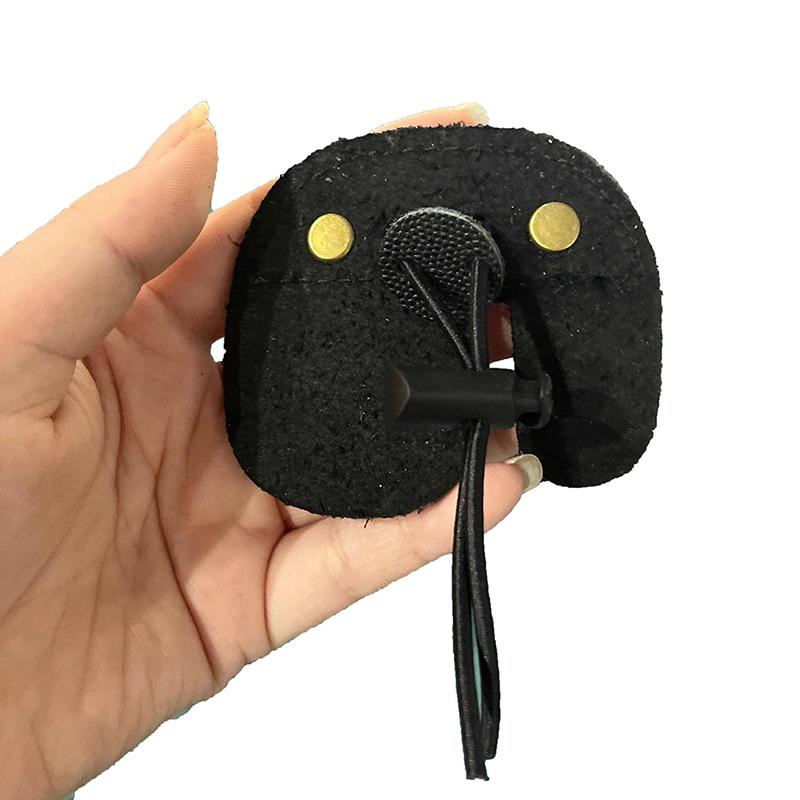 1Pc Leather Archery Finger Guard Protection Pad Glove Tab Bow Shooting Protector