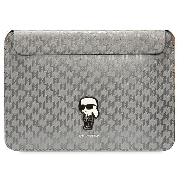 Karl Lagerfeld Sleeve KLCS14SAKHPKG 14" Silver/silver Saffiano Monogram Ikonik