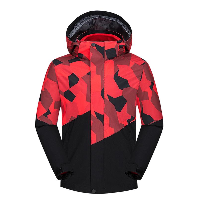 Children's Camouflage Windproof & Waterproof 3-in-1 Hiking Jacket Set for Autumn & Winter