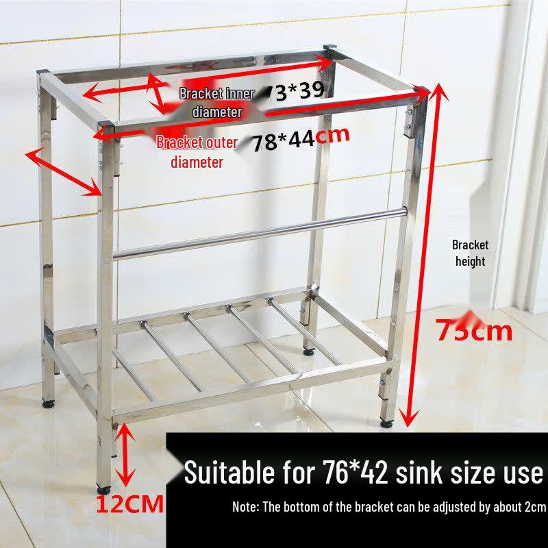 TaiJuFu 76*42 Stainless Steel Kitchen Sink Stand
