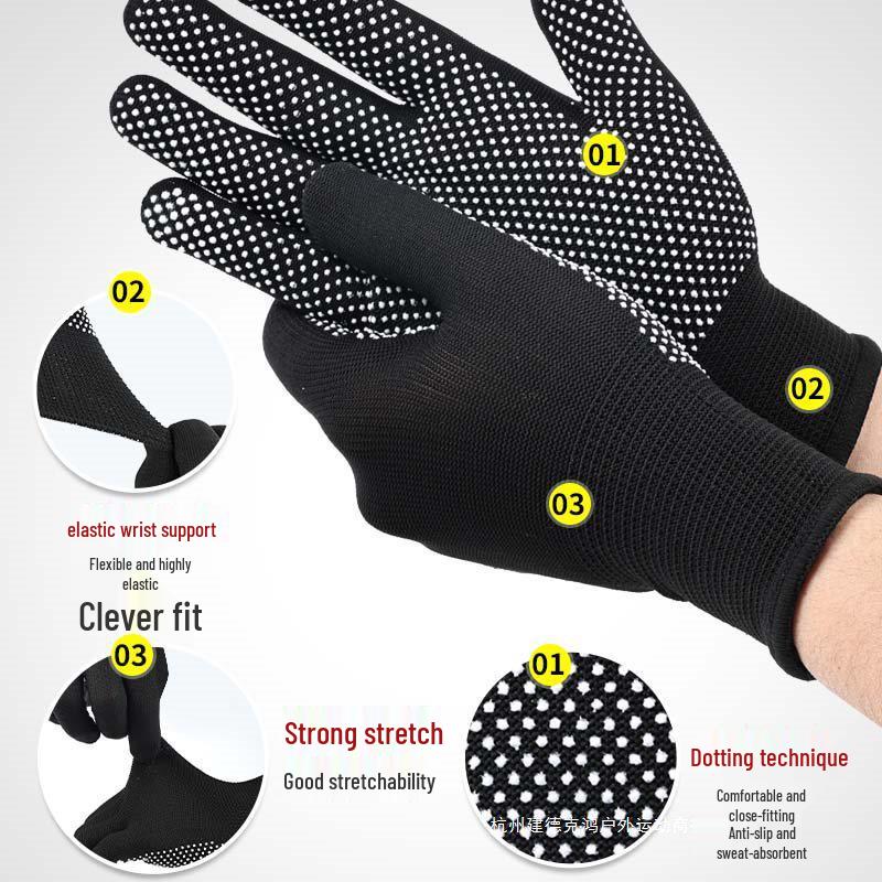 Breathable Non-Slip Nylon Work Gloves - Sun Protection, Thin & Durable for Summer, Handling, Riding, Men & Women