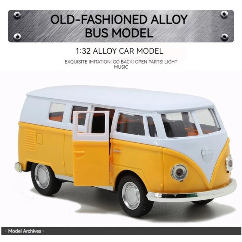 1/36 Scale Bus Alloy Model Toy with Spring-Back Action - Authentic Detail for Endless Playful Adventures