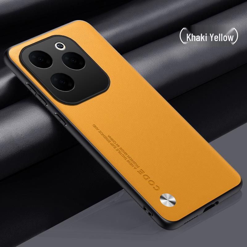 Compatible with INFINIX HoT 70/60, Plain Leather Sound Transmission Note Edge Case.