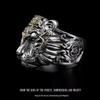 Retro Eye of God Tiger Head Zodiac Ring: Men's Adjustable Open Design