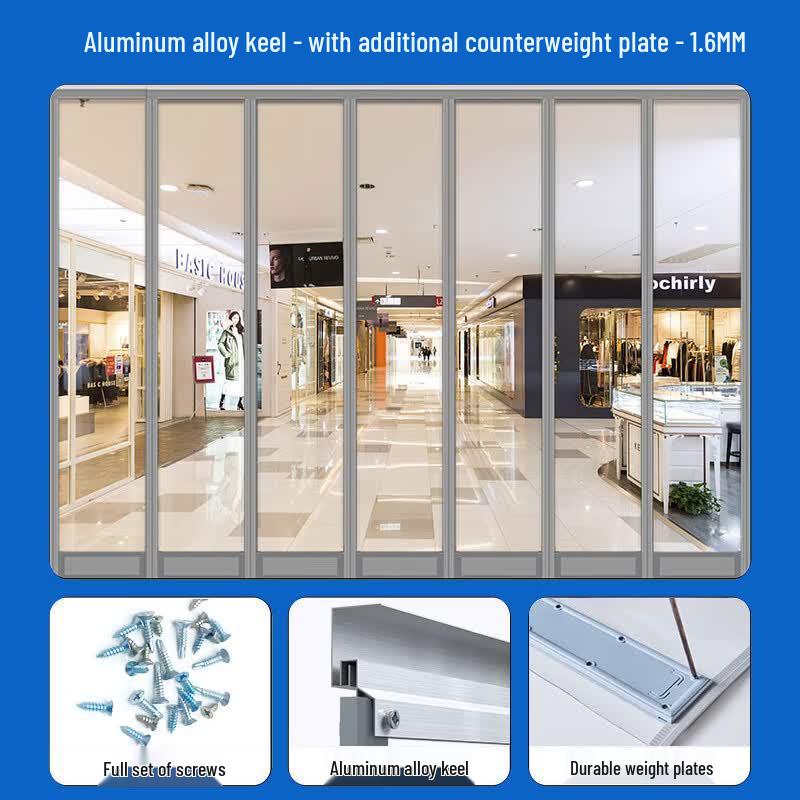 Saizesi Magnetic PVC Transparent Door Partition Curtain 45cm W x 280cm L