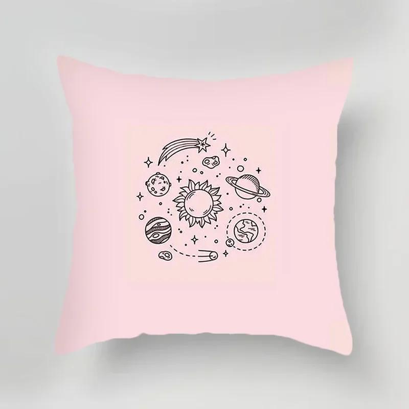 Cute Cartoon Printed Pattern Polyester Cushion Cover for Home Living Room Sofa Car Hotel Decoration Throw Pillow Pillowcase