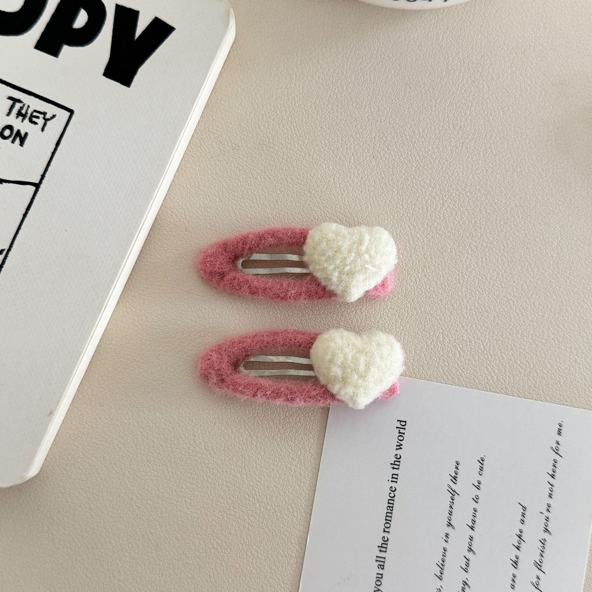 

Candy Colored BB Hair Clips Autumn Winter Felt Hair Accessories Bangs Holders Sweet Hair Cards Women s Fashion Hair Gear