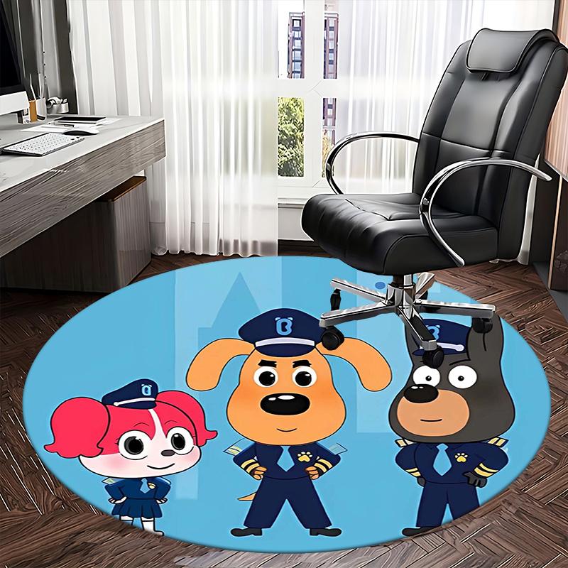 Police Dog,Uniformed Pals Chair mat Round Rug Office carpet, Non slip, Suitable for Living Rooms, Bedrooms,Decor1205958a