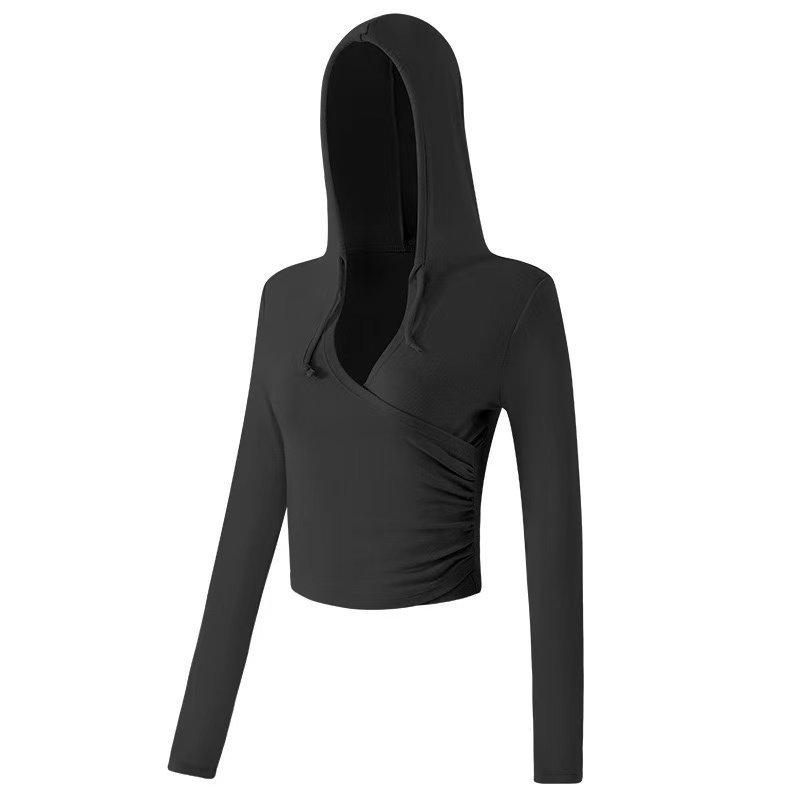 

Autumn Slim Fit Hooded Yoga Top with Long Sleeves Extra Large