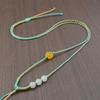 Hand-Woven Adjustable Hetian Jade Pendant Necklace for Women