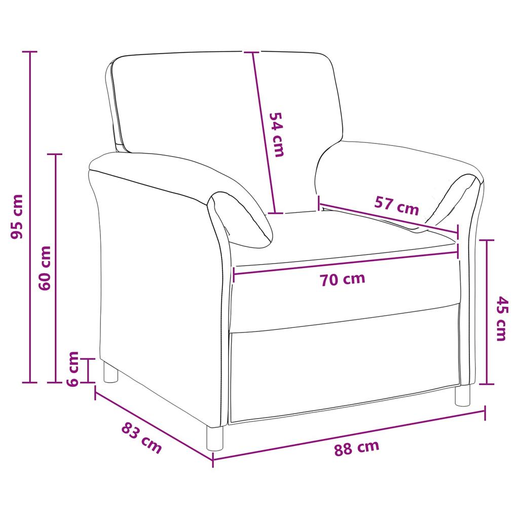 1 Seater Sofa Black 88 x 83 x 95 cm Velvet