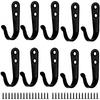 Durable Iron Coat Hooks Set of 5/10 Wall Mounted with Rust Proof Screws for Home Office