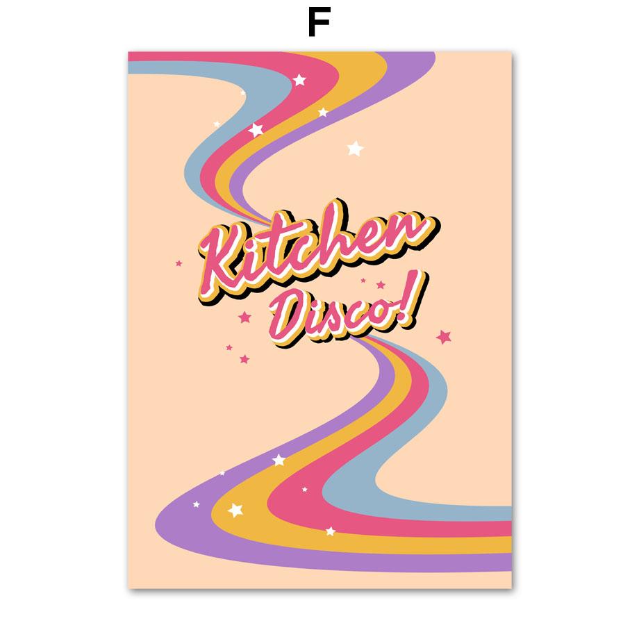 

Настенные художественные принты, картина на холсте, оранжевый и желтый, модный ретро крутой триповый дискотека, скандинавский постер, Декор, фотографии для гостиной A4 21X30cm No Framed