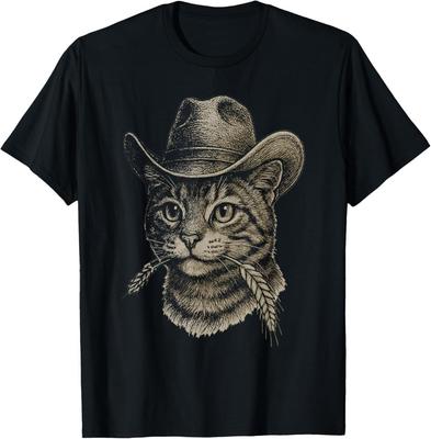 Funny Cat Cowboy Western Country T-Shirt Unisex T-Shirt