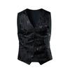 Gilet d'affaires à motifs col en V pour homme printemps, gilet de costume décontracté simple boutonnage pour jeune homme