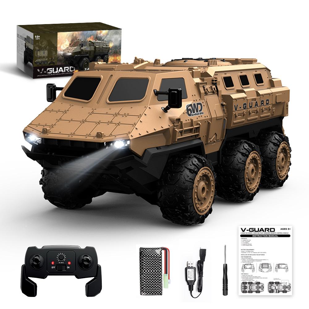 NEW RC 6-wheel Drive RC Car Armored Heavy-duty Transport Vehicle Adjustable Speed Full-scale Climbing Off-road RC High-speed Car
