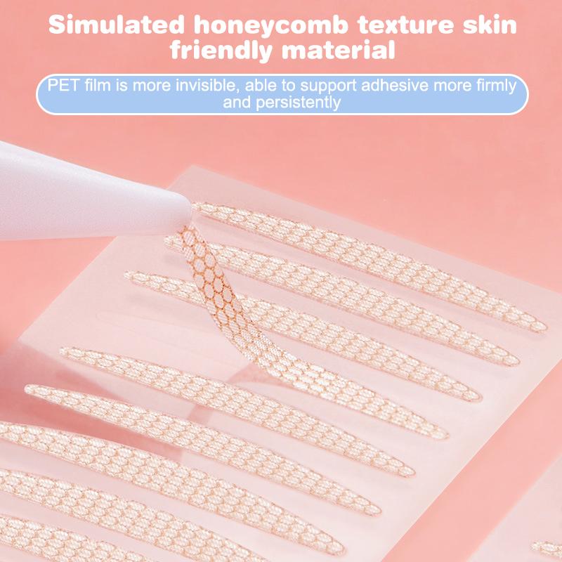 240Pcs Self Adhesive Double Eyelid Stickers Waterproof Invisible Fiber Mesh Lace Eyelid Lift Band Lasting Eyelid Tape Makeup