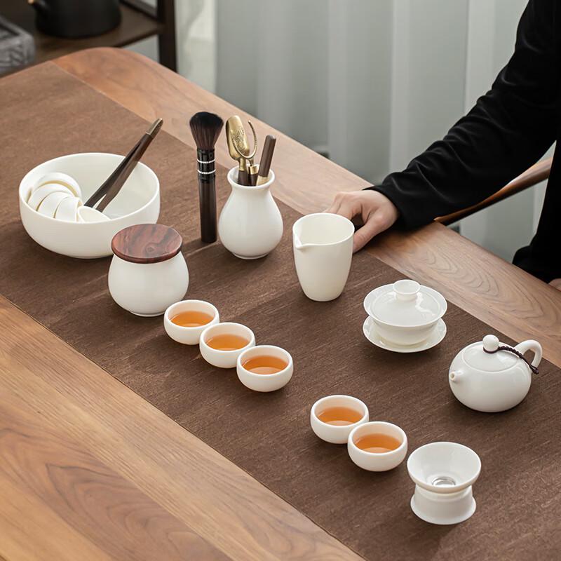 Dehua Mutton Fat White Porcelain Kung Fu Tea Set