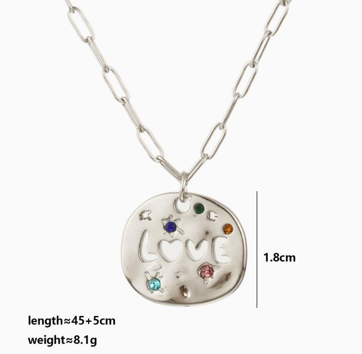 

Mother s Day MAMA Necklace Gift Irregular Circular Guardian Pendant Necklace Fashion Stainless Steel LOVE Necklace Accessory
