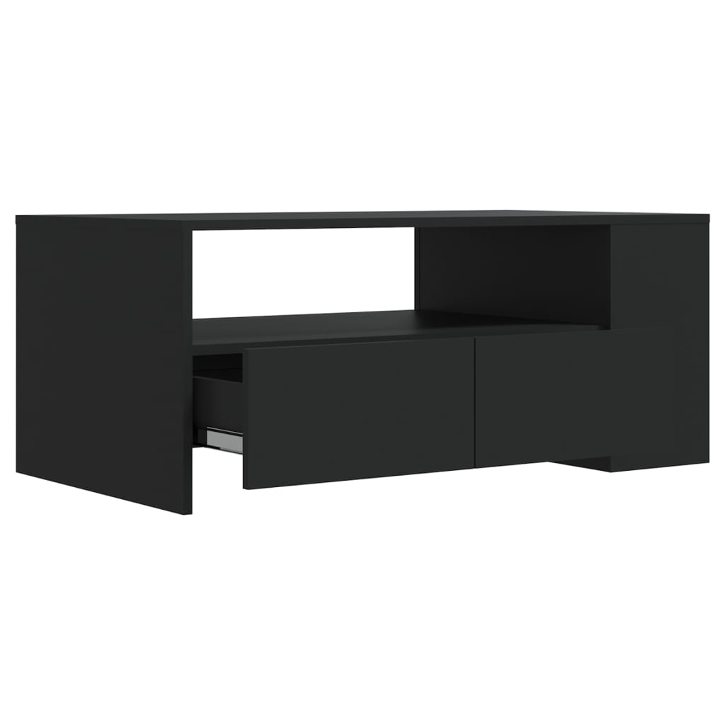 Vidaxl Coffee Table, Black, 102X55X42 Cm, Wood-Based Material