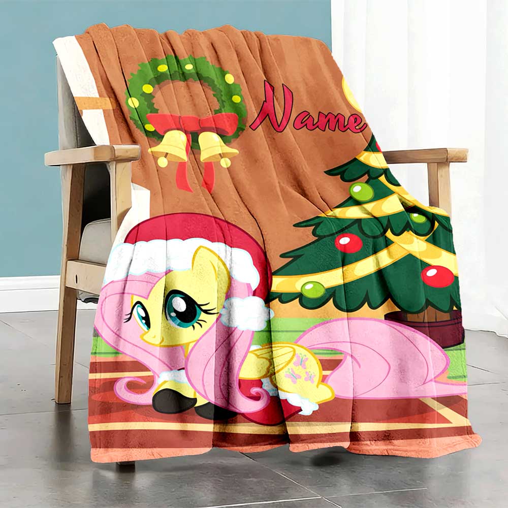 Little Pony (4) Customize Your Name Blanket Multi-purpose Customizable Blanket Durable Comfort Throw For Livingroom Picnics Home Decor Bedding