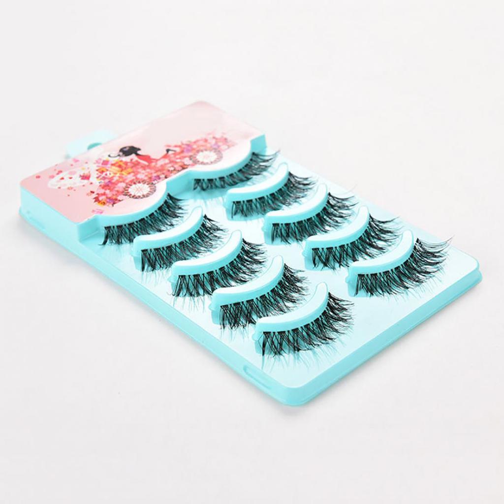 New 5 Pairs Makeup Handmade Long Thick Cross False Eyelashes Eye Lashes Extensions