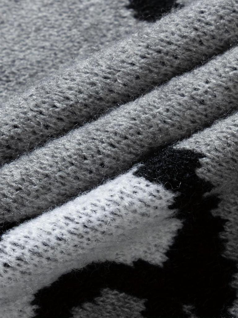 Men's Cute Cat Print Knit Pullover - Stylish Fall/Winter Round Neck Sweater