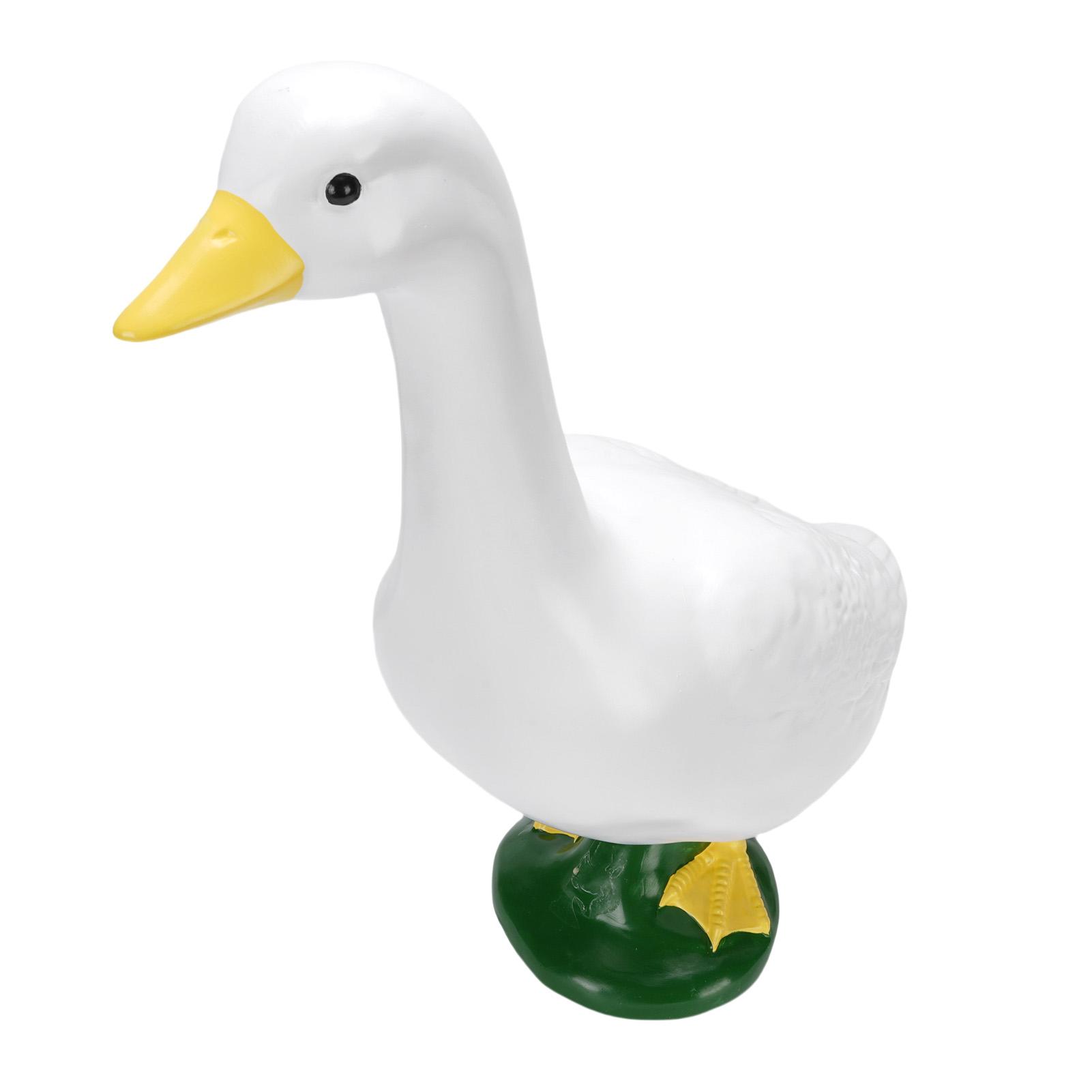 

Garden Goose Statue Resin Lifelike Large Size White Goose Sculpture Ornament for Pool Yard Outdoor Decor