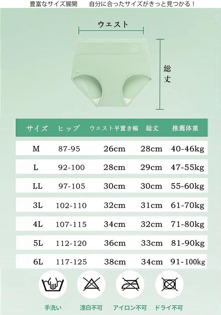 Raefill Cotton Sanitary Seamless Deep Set of Size M Women's 100% Shorts, Moisture-Absorbent, Underwear, Fit, Shapewear, Panties, 6,