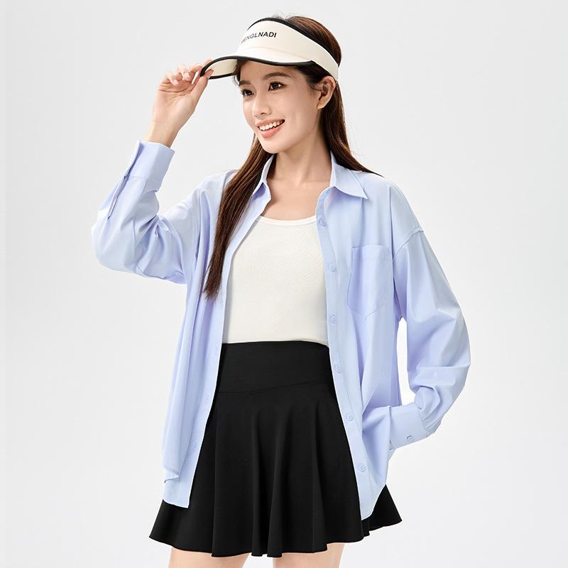 2026 Summer Women s Casual Ice-Feel Sunscreen Shirt Made of Nylon Yarn S
