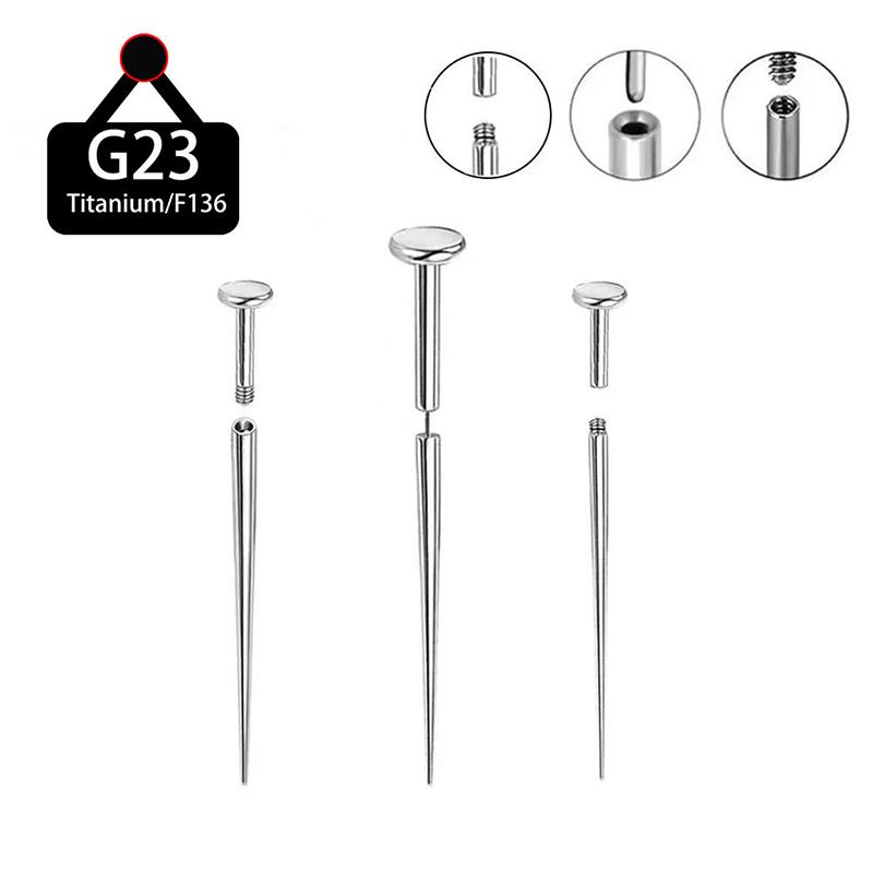 Piercing Insertion Pin Taper Guide Rod Tool 10Pcs Stainless Steel for Safe Nose Lip Navel Body Piercing Stretching