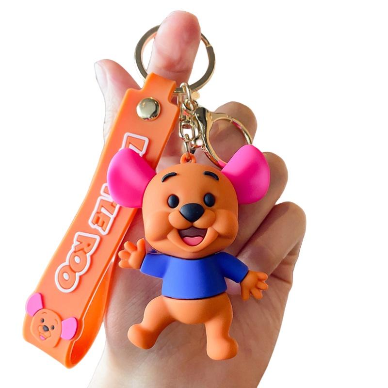 Cute Pvc Winnie The Pooh Keychain Cartoon Tiger Keyring Gift