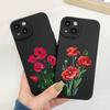 Poppy Flower Bloom Phone Case Black Color For iPhone 7 8 Plus SE2 13 12 11 14 Pro Max X XR XS Soft Silicone Cover Funda Shells