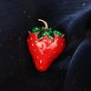 Elegant Zirconia Strawberry Corsage Brooch - Unique Fruit-Inspired Clothing Accessory