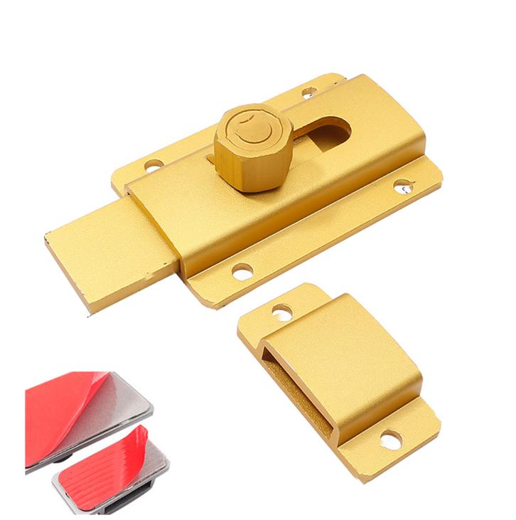Door Latch Sliding Lock Security Bolt Aluminum Alloy Warehouse Household Bedroom Room Lock Bolt Anti-theft Latch Buckle