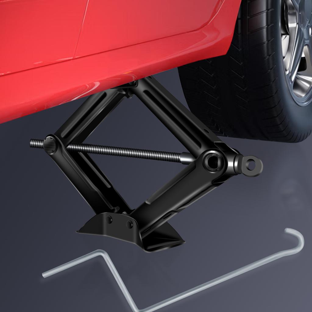 2 Ton Mechanische Manuelle Scherenwagenheber Mit Stabilisatorbasis & Griff Für Auto-/SUV-Reifenwechsel Und Notfall-Straßenrandreparatur