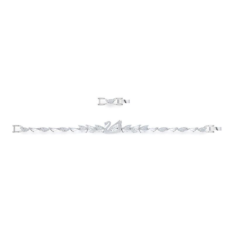 Swarovski Lifelong Bow Dancing Swan Swan Rhodium Plated Rhodium Plated Bracelet Women's White 5536767