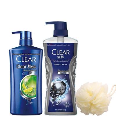Clear Men Refreshing Oil Control Shampoo & Deep Clean Body Wash Set