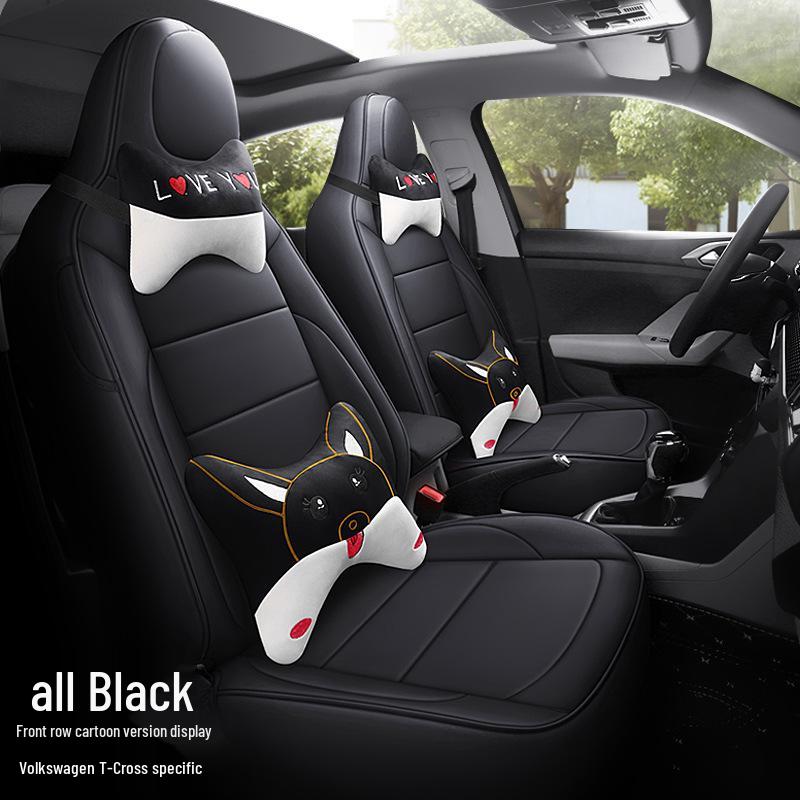 Volkswagen T-Cross All-Season Leather Seat Cushion - Full Surround, Five-Seat Fit.