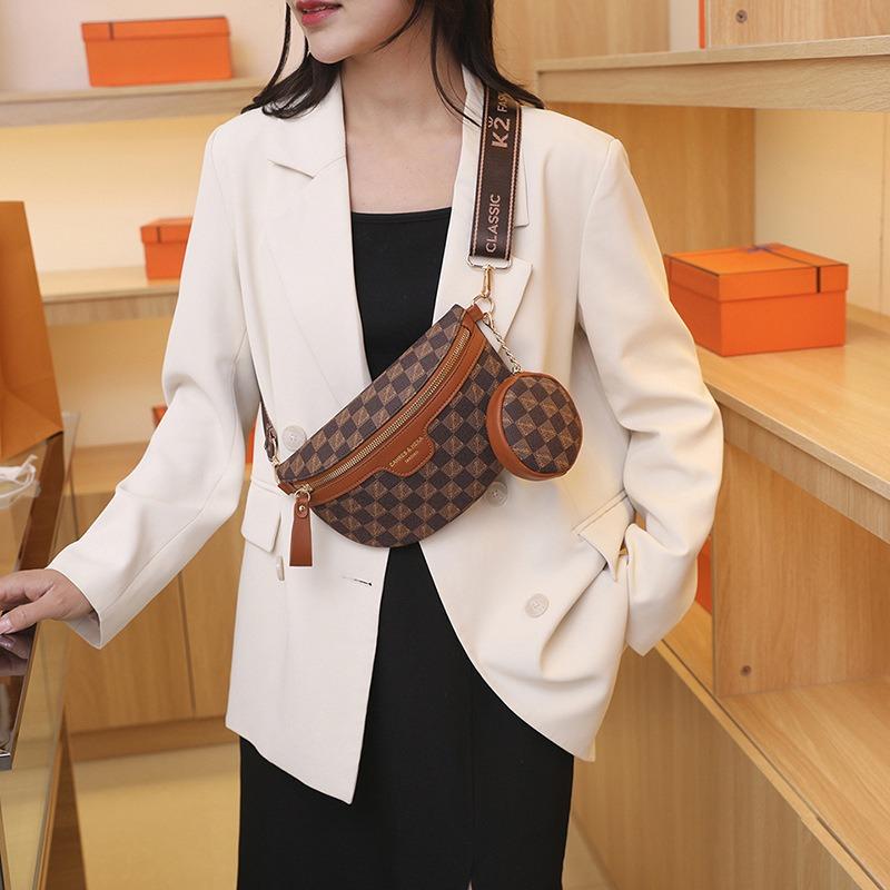 Trendy Plaid Women's Crossbody Bag New Arrival Waist Bag Shoulder Bag Small Niche Sensati Single Strap Sling Bag