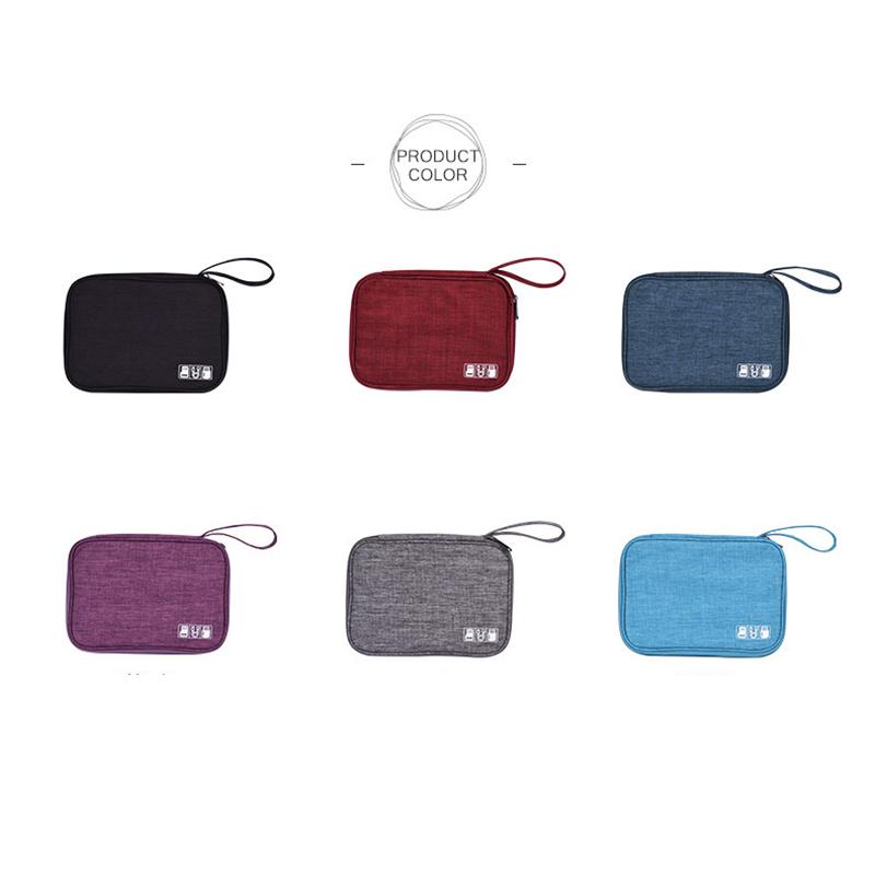 1Pc Black Green Storage Bag Electronic Accessory Organizer Portable Usb Data Cable Charger Plug Travel Waterproof Organizer