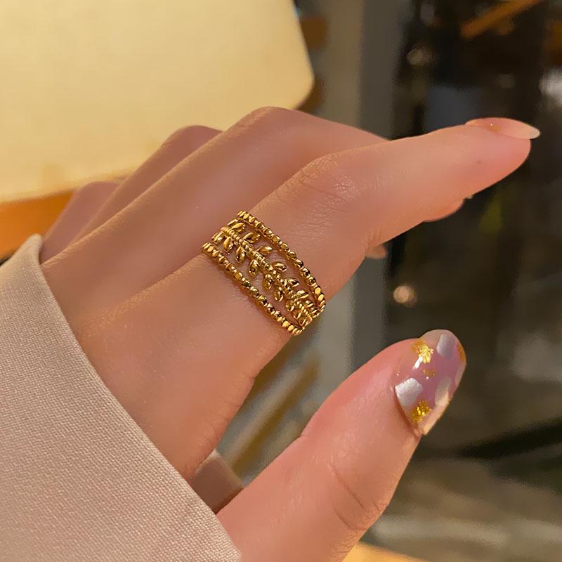 Korean-Style Geometric Titanium Steel Adjustable Index Ring