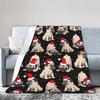 Merry Christmas Fleece Throw Blankets New Year Blanket for Bedding Bedroom Ultra-Soft Bed Rug