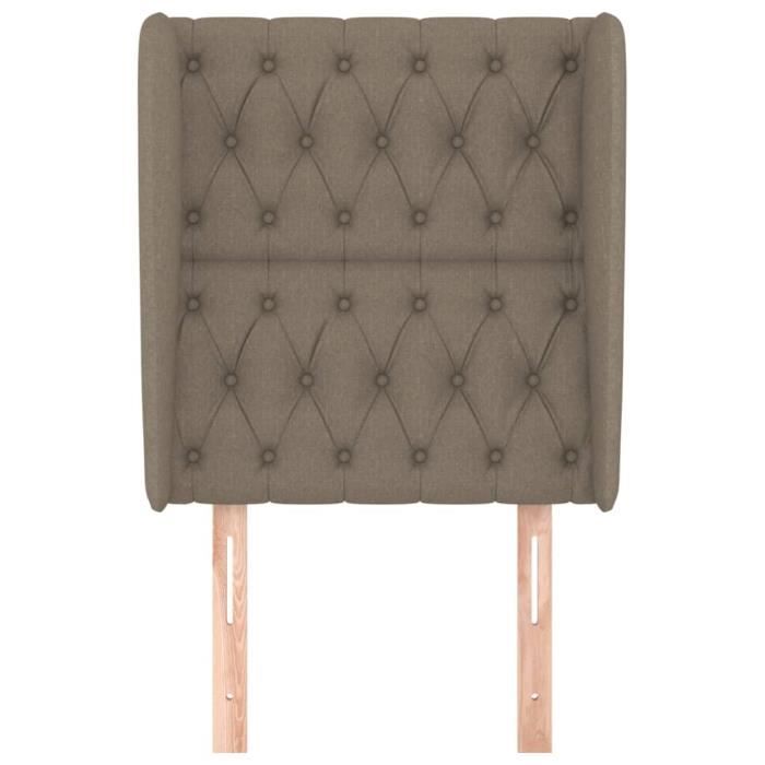 VidaXL Tête de lit avec oreilles Taupe 83x23x118-128 cm Tissu3118270