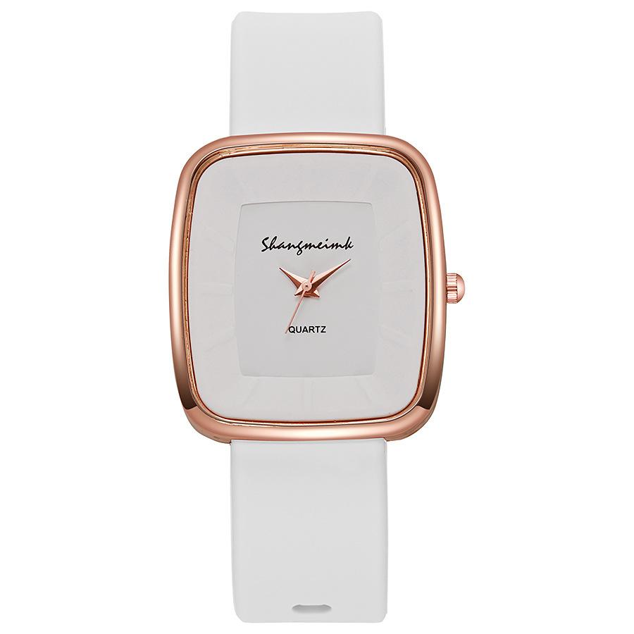 Simple Watch Square Scale Quartz Watch Neutral Middle And High School Student Watch Fashion Trendy Silicone Watch